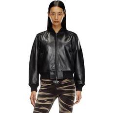 Diesel Women Outerwear Diesel Oversized Leather Bomber Jacket - Black