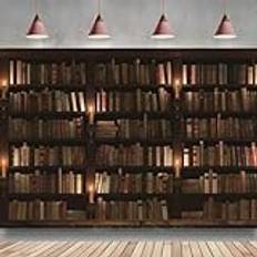 Vintage träbokhylla bakgrund klassiska böcker bibliotek fotografi bakgrund trägolv gammal bokhylla tapet fotograferingsrekvisita 350 x 240 cm