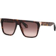 Roberto Cavalli Unisex Solglasögon Acetat Havana Brun Fyrkantig Normal - Skuggad