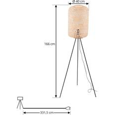 Bamboo Floor Lamps & Ground Lighting Lucande Stehleuchte Jorick Bambus Holz Hell Bodenlampe