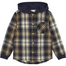 Kariert Oberteile Minymo Kid's Check Shirt L/S - Grau