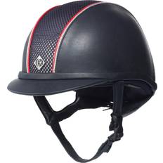 Charles Owen Riding Helmets Charles Owen Ayr8 Plus Leather Look Riding Hat - Navy/Red/White