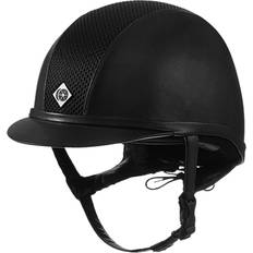 Charles Owen Ayr8 Plus Leather Look Riding Hat - Black/Black