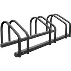 Relaxdays Floor Bike Rack, for Bicycles, Wheel Width up to 60mm, Metal, Outdoor Parking Stand, Garage, Anthracite