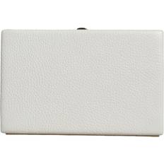 Brass Clutches Dolce & Gabbana Gold Frame Leather Clutch Bag White