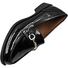 Fashion Thirsty Cielo Round Toe Single Metal Bar Loafers - Black