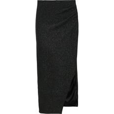 Object S Skjørt Object Stretch Glitter Midi Skirt - Black