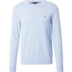 Tommy Hilfiger Fabric Jumpers Tommy Hilfiger Flag Embroidery Crew Neck Jumper - Vessel Blue Heather