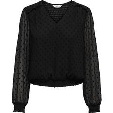 Color sólido - Negro Blusas Only Langarmshirt - Noir