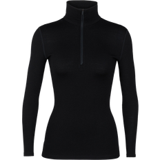 Lana merino Strati di base Icebreaker 260 Tech Long Sleeve Half Zip Neck - Black