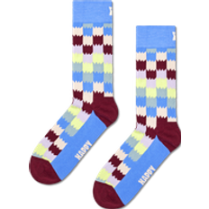 Rutiga Underkläder Happy Socks Blue Dizzy Check Crew Sock