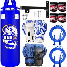 ONEX (Blue Set) Heavy Filled Boxing Punch Bag Set Punching Bag 3ft