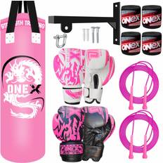 ONEX (Pink Set) Heavy Filled Boxing Punch Bag Set Punching Bag 3ft