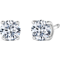 C W Sellors Lab Grown Diamond Solitaire Stud Earrings - White Gold