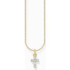 Thomas Sabo Halsband Kors CZ - Guld