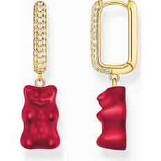 Thomas Sabo Röd Örhängen Thomas Sabo Einzel-Creole mit Rotem Goldbären - Rot