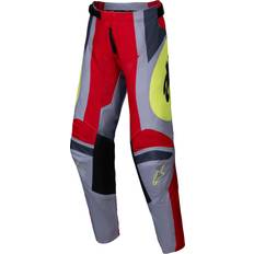 Red Motorcycle Trousers Alpinestars Racer Melt Youth Motocross Pants, grey-red