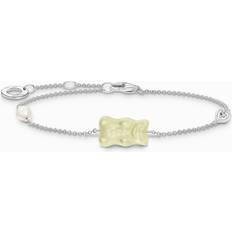Hvid - Hvidguld Armbånd Thomas Sabo Silver Bracelet With White Goldbears Freshwater Pearl Zirconia - Silver Coloured
