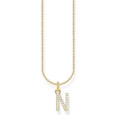 Thomas Sabo Glittrande Bokstavshalsband - Guld