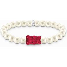 Thomas Sabo Röda Armband Thomas Sabo x HARIBO Red Goldbear Pearl Bracelet 15cm A2154- Jewellery Sterling Silver