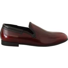 Red Loafers Dolce & Gabbana Elegant Bordeaux Leather Loafers Bordeaux