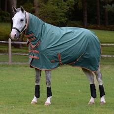 Equestrian Weatherbeeta Tyro Combo Neck Lite Plus Turnout Rug - Green/Burnt