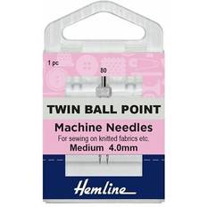 Sewing Machines Hemline twin ball point sewing machine needles 80/12, 4mm (1 piece) 5 packs