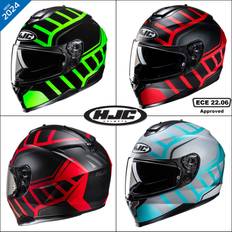 HJC C70N Graphic Motorcycle Helmet (54-55cm) Holt Red, Black/red