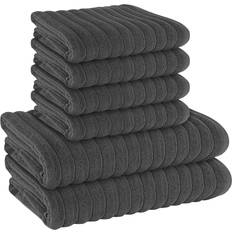 Olivia Rocco Hydro Cotton Ribbed Towels Set of 6 Bath Towel