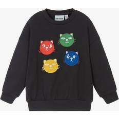 Organic Cotton Tops Mini Rodini Cat Sweatshirt - Black