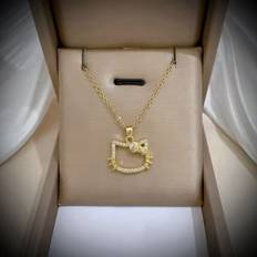 Hello Kitty Hello Kitty Gold Face Diamond Necklace - Gold