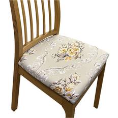 HOD Home Beige Floral Print Loose Chair Cover