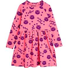68/74 Klänningar Barnkläder Mini Rodini Pink Squiggly Cats AOP Klänning - Rosa