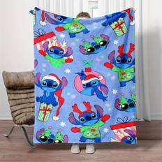 Microfiber Blankets YETP Star Christmas Stitch Flannel Throw Blanket 130.0 x 149.99 cm Blankets