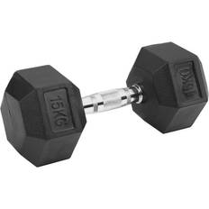 Peak Supps Hex Dumbbells 15kg x 1 Rubber Coated Weights