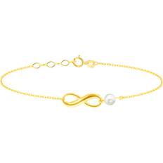 IBB Freshwater Pearl Infinity Chain Bracelet - Gold