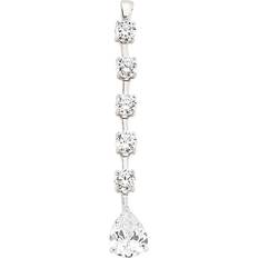 Rhodium Plated Charms & Pendants Jewelco London Drop Pendant - Rhodium Sterling Silver