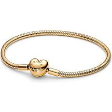 Pandora Bracelets Pandora Moments Heart Clasp Snake Chain Bracelet - Gold