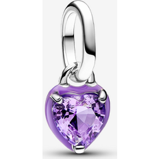 Lila Smycken Pandora ME Purple Chakra Heart Mini Dangle Charm - Enamel/Sterling Silver/Purple