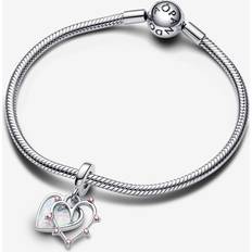 Gioielli Pandora Friendship Opalescent Double Dangle Charm - Silver