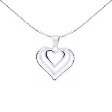 Rhodium Plated Charms & Pendants Jewelco London Rhodium Silver Round CZ Pendant - Silver