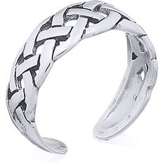 Rhodium Plated Rings Jewelco London Celtic Knot Toe Ring - Rhodium Silver