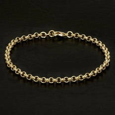 Bling King 18k Gold Diamond Cut Pattern Belcher Bracelet - Gold