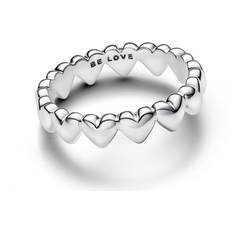 Argento Anelli Pandora Row Of Hearts Ring - Sterling Silver