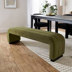 Dunelm Lucilla Dining Velvet Olive Settee Bench