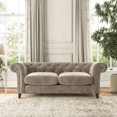 Furniture Dunelm Pimlico Luxury Chenille Mushroom Sofa 3 Seater