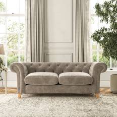 Furniture Dunelm Pimlico Luxury Chenille Mushroom Sofa 3 Seater