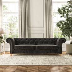 Furniture Dunelm Pimlico 4 Seater Luxury Chenille Charcoal Sofa