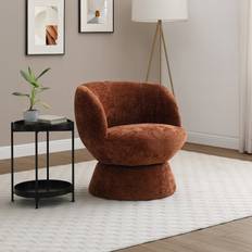 Kyoto Tulip Chenille Curved Swivel Accent Chair Armchair