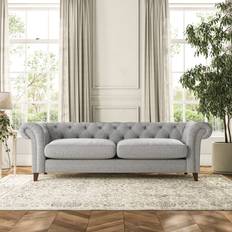 Furniture Dunelm Pimlico 4 Seater Chunky Tonal Weave Silver Sofa